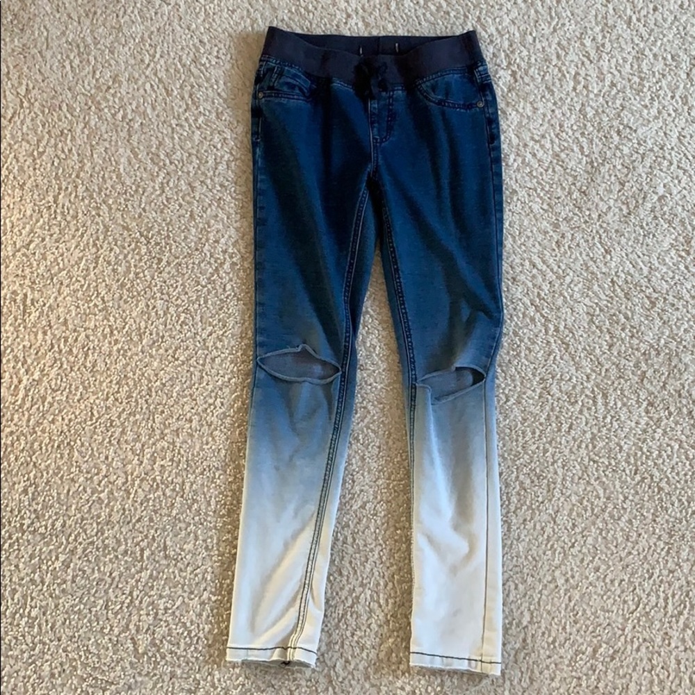 ripped faded jeggings